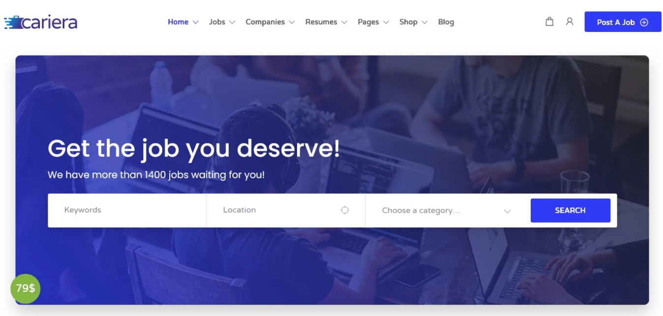 Cariera  Plantilla WordPress para crear portal de empleo