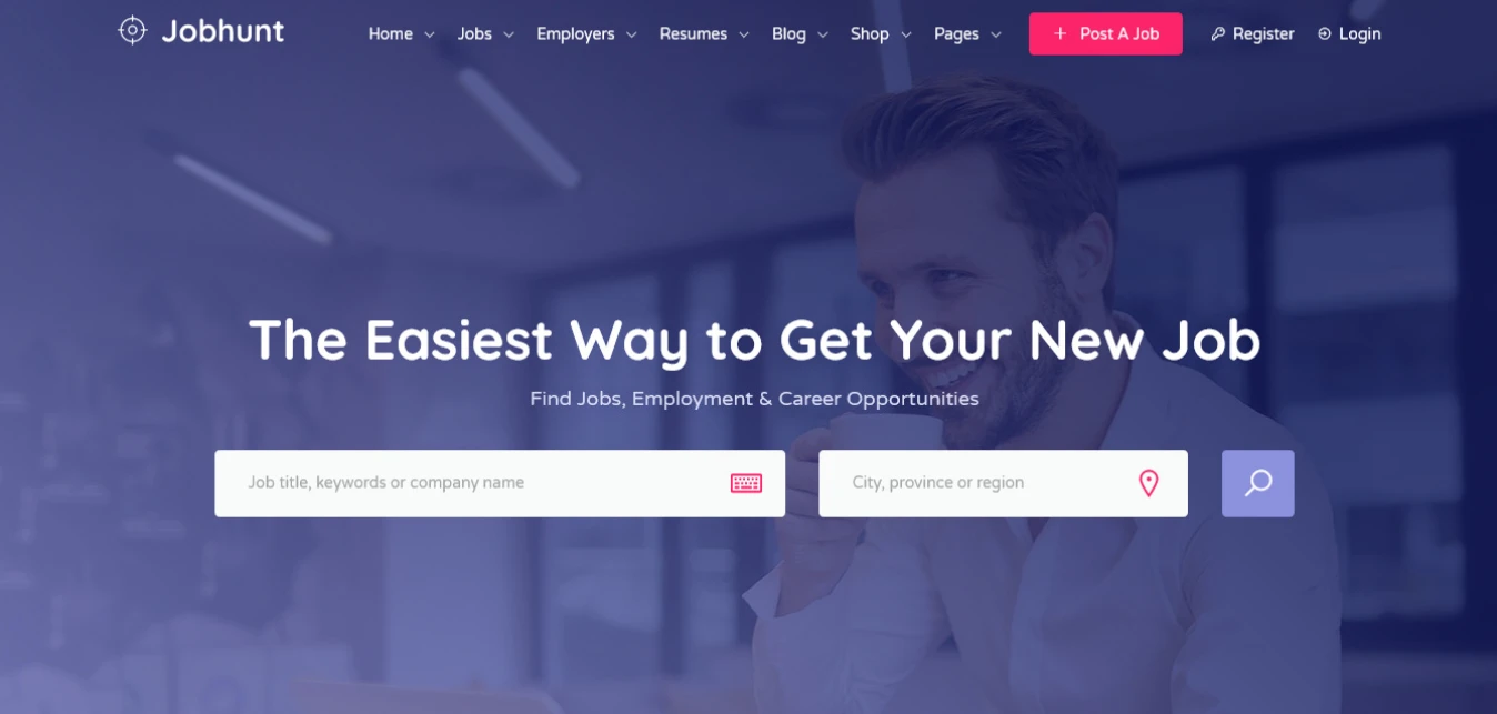 JobHunt Theme WordPress Ofertas de Trabajo