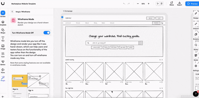 Ejemplo de Wireframe