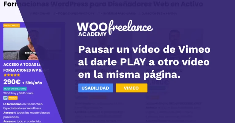 Pausar un vídeo de Vimeo al darle PLAY a otro vídeo en la misma página